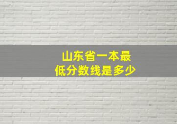 山东省一本最低分数线是多少