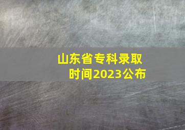 山东省专科录取时间2023公布