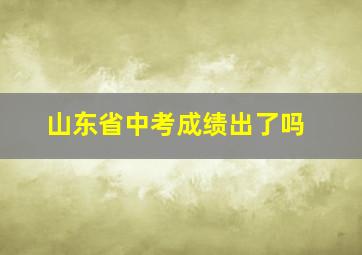 山东省中考成绩出了吗