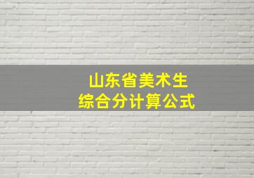 山东省美术生综合分计算公式