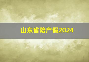 山东省陪产假2024