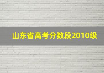 山东省高考分数段2010级