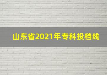 山东省2021年专科投档线