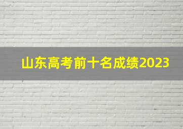 山东高考前十名成绩2023