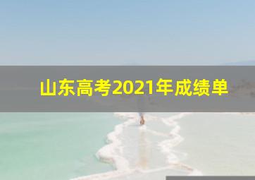 山东高考2021年成绩单