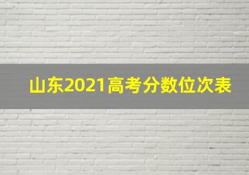 山东2021高考分数位次表