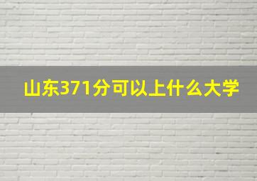 山东371分可以上什么大学