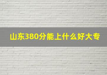 山东380分能上什么好大专