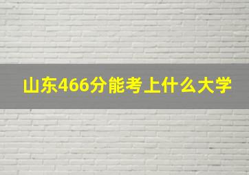 山东466分能考上什么大学