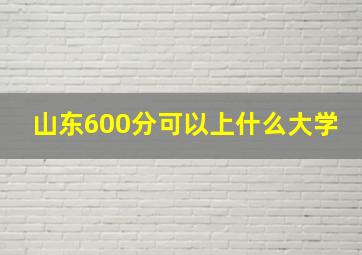 山东600分可以上什么大学