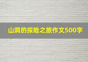 山洞的探险之旅作文500字