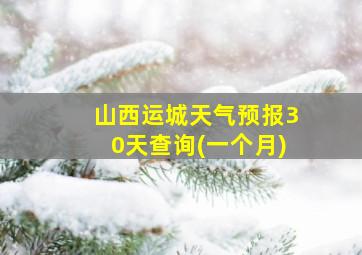 山西运城天气预报30天查询(一个月)