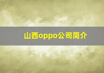 山西oppo公司简介