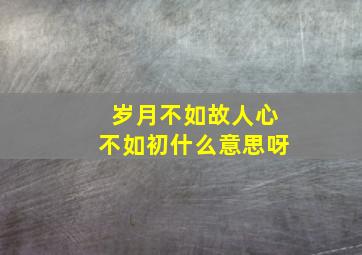 岁月不如故人心不如初什么意思呀