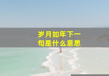 岁月如年下一句是什么意思