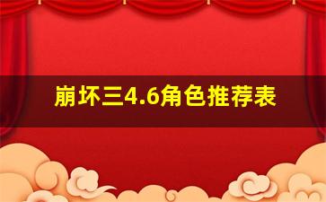 崩坏三4.6角色推荐表