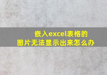 嵌入excel表格的图片无法显示出来怎么办