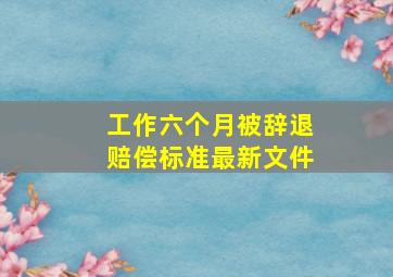 工作六个月被辞退赔偿标准最新文件