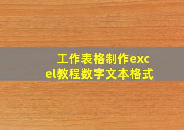 工作表格制作excel教程数字文本格式