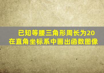 已知等腰三角形周长为20在直角坐标系中画出函数图像