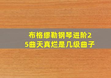 布格缪勒钢琴进阶25曲天真烂是几级曲子