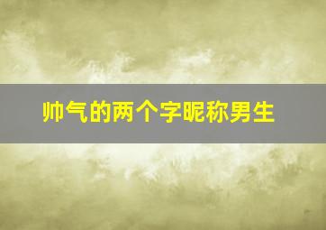 帅气的两个字昵称男生