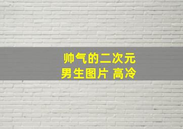 帅气的二次元男生图片 高冷