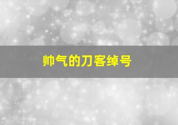 帅气的刀客绰号