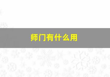 师门有什么用