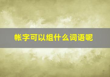 帐字可以组什么词语呢