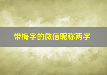 带梅字的微信昵称两字