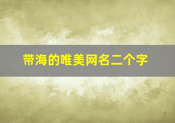 带海的唯美网名二个字