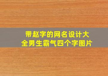 带赵字的网名设计大全男生霸气四个字图片