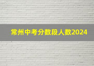 常州中考分数段人数2024