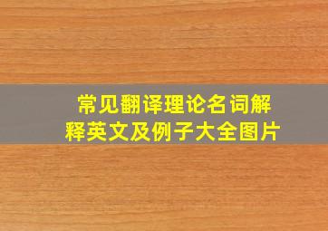 常见翻译理论名词解释英文及例子大全图片