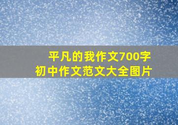 平凡的我作文700字初中作文范文大全图片