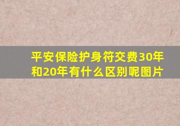 平安保险护身符交费30年和20年有什么区别呢图片