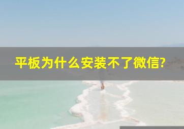 平板为什么安装不了微信?