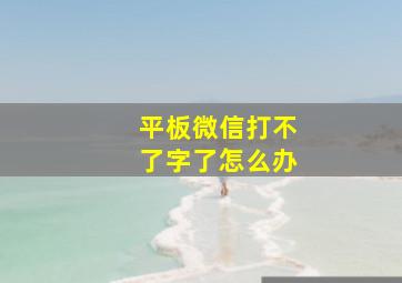 平板微信打不了字了怎么办