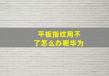 平板指纹用不了怎么办呢华为