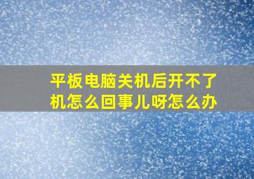 平板电脑关机后开不了机怎么回事儿呀怎么办