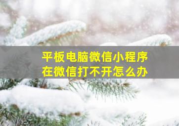 平板电脑微信小程序在微信打不开怎么办