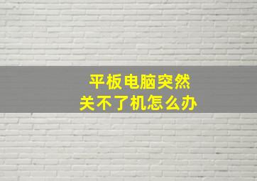 平板电脑突然关不了机怎么办