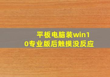 平板电脑装win10专业版后触摸没反应