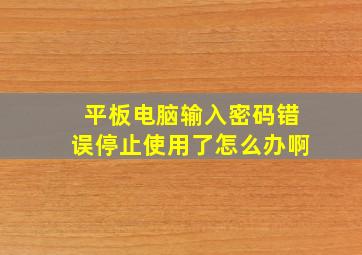 平板电脑输入密码错误停止使用了怎么办啊