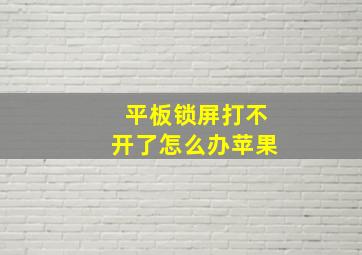 平板锁屏打不开了怎么办苹果