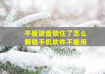 平板键盘锁住了怎么解锁手机软件不能用