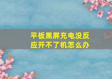 平板黑屏充电没反应开不了机怎么办