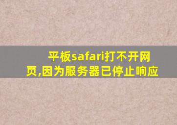 平板safari打不开网页,因为服务器已停止响应