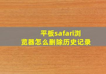 平板safari浏览器怎么删除历史记录